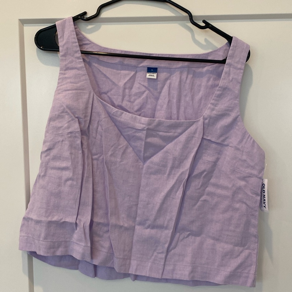 NWT Old navy Purple linen tank top-new with tags-size large